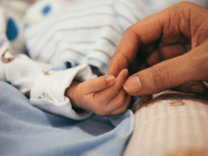 Newborn born preterm with cerebral palsy.